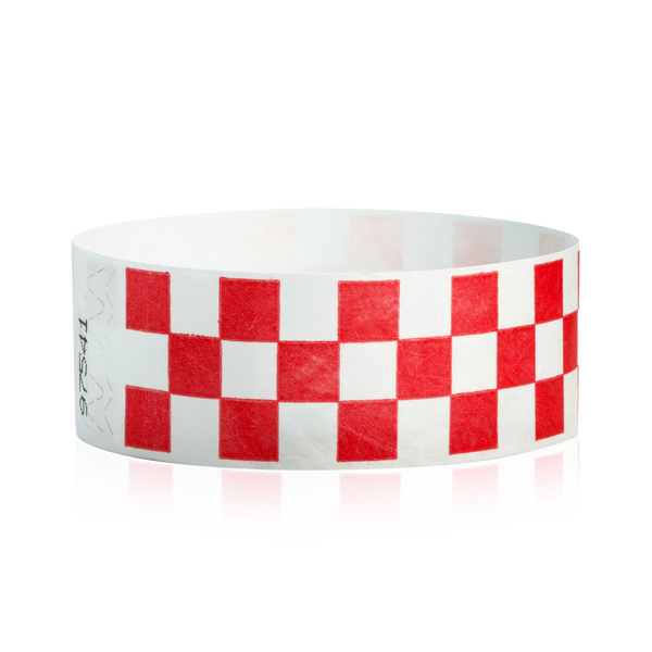 1" Tyvek Paper Wristband Checkers