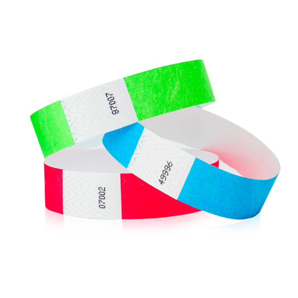 3/4" or 1" Tyvek Closeout Wristbands Solid Colors