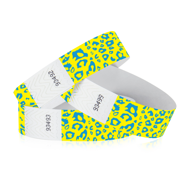 3/4" Tyvek Neon Cheetah Wristbands