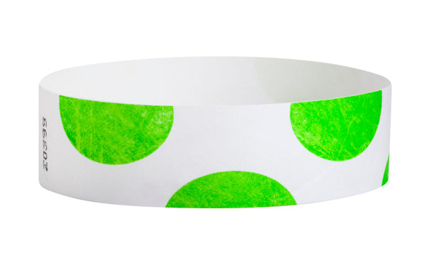 3/4" Tyvek Green Half Circles Wristbands