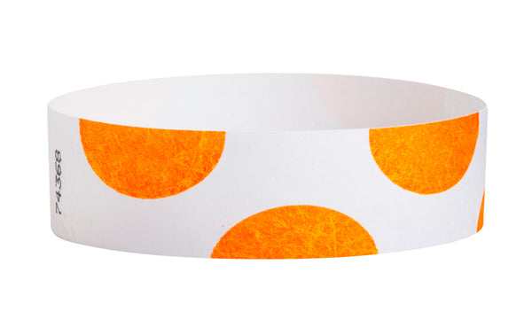 3/4" Tyvek Orange Half Circles Wristbands