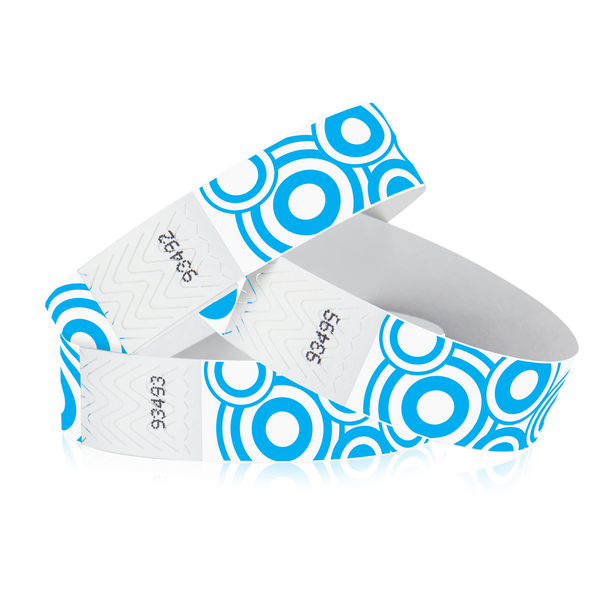 3/4" Tyvek Blue Disks Wristbands