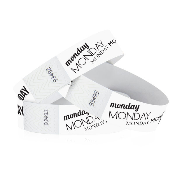 3/4" Tyvek Monday Wristbands