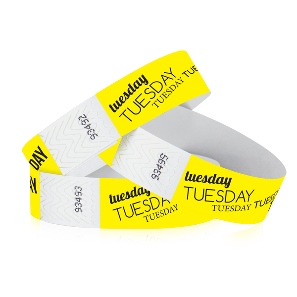 3/4" Tyvek Tuesday Wristbands